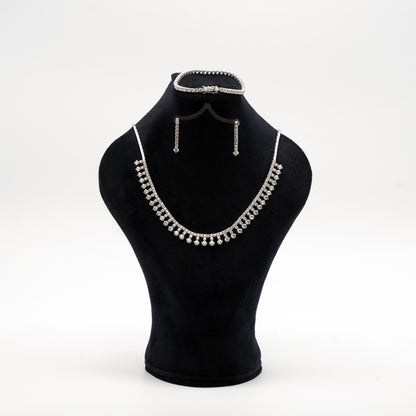 Parure modèle diamant en argent 925