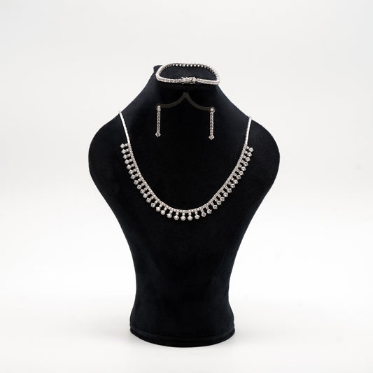 Parure modèle diamant en argent 925