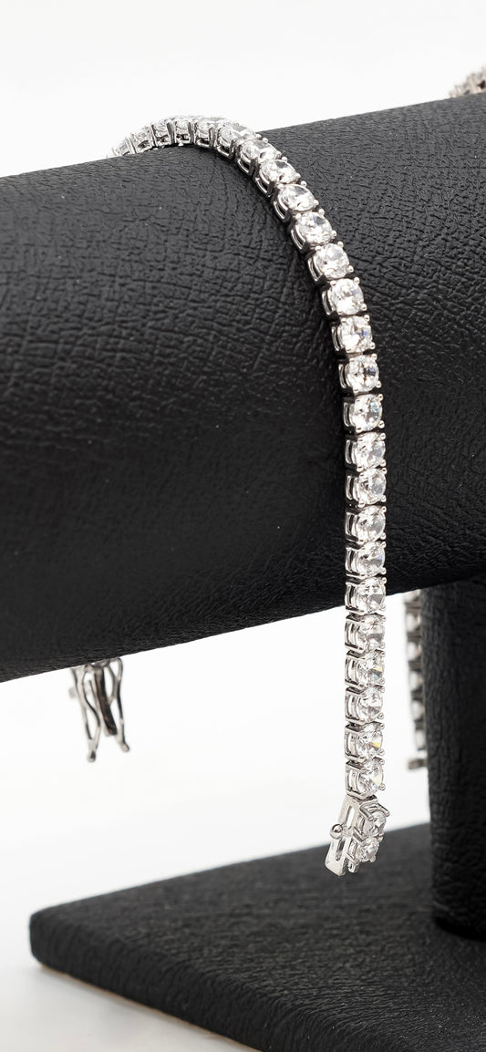 Bracelet rivière modèle diamant en argent 925 (3,2mm)