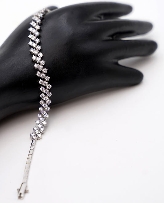 Bracelet modèle diamant en argent 925