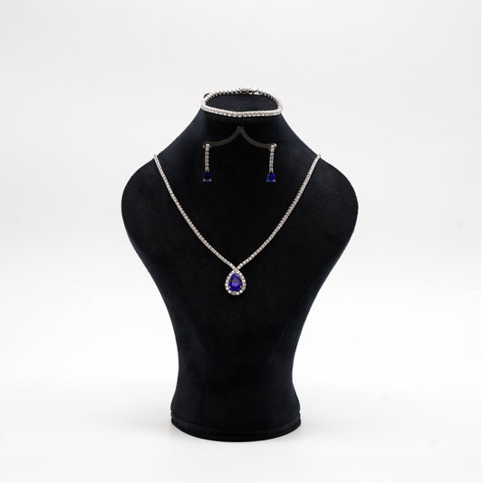 Parure modèle diamant en argent 925