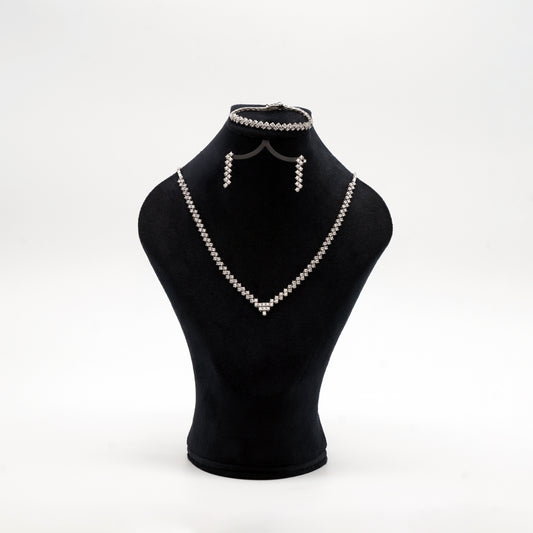 Parure modèle diamant en argent 925