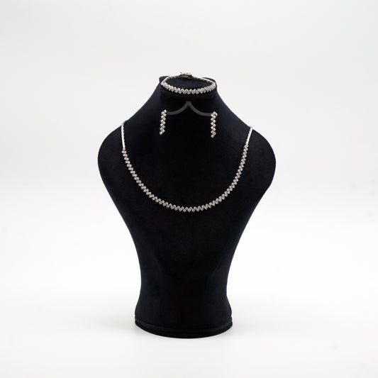 Parure modèle diamant en argent 925