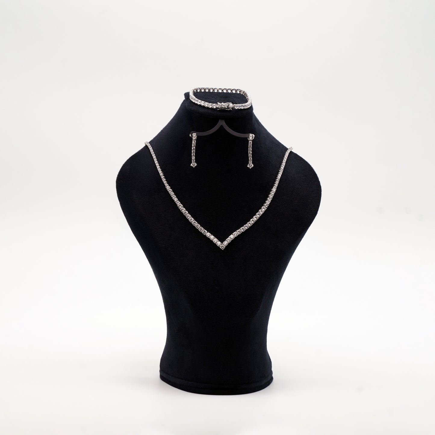 Parure modèle diamant en argent 925