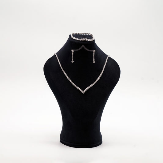 Parure modèle diamant en argent 925