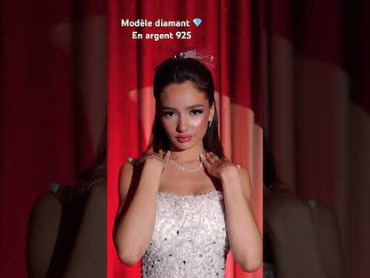 Collier modéle diamant en argent 925